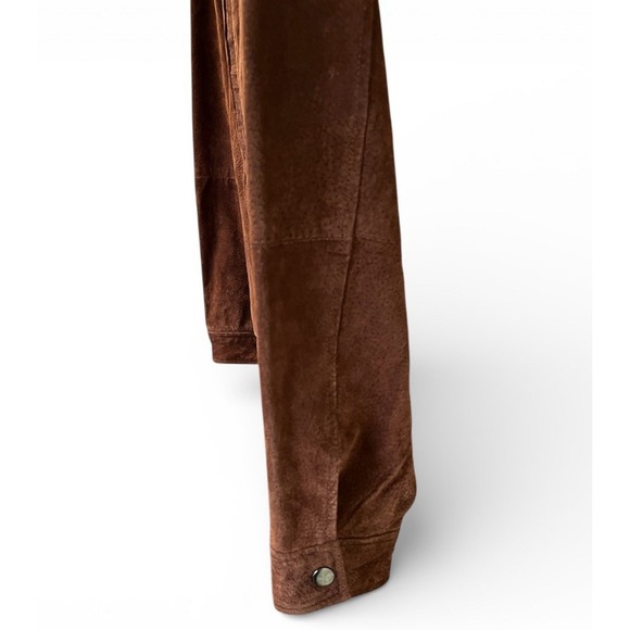 Wilsons Leather Brown Suede Leather Jacket Size S Zip Front Lined Classic Coat - Picture 4 of 9
